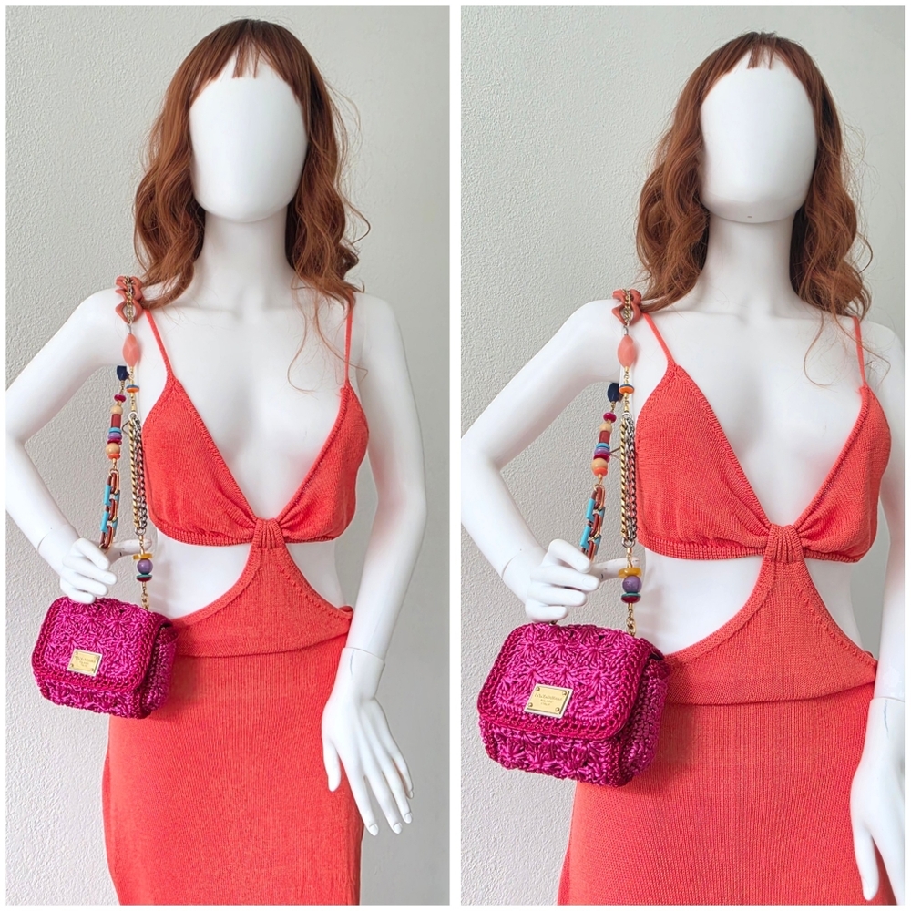 Auth Dolce & Gabbana Raffia Sicily Flap Shoulder Bag - Picture 4 of 11